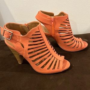 Charlotte Russe Coral open toe shoes